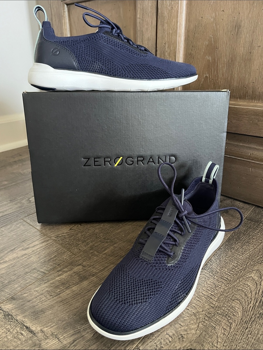 NEW Cole Haan Women’s Marine / Blue Knit Zerogrand Oxford Shoes Sneakers Sz. 8 B